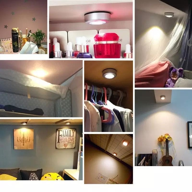 Touch Type Car Reading Light Trunk Touch And Tap Light, Creative Round Paste Type Night Light, Bedroom Beside Lamp Touch Type Car Reading Light Trunk Touch And Tap Light, Creative Round Paste Type Night Light, Bedroom Beside Lamp